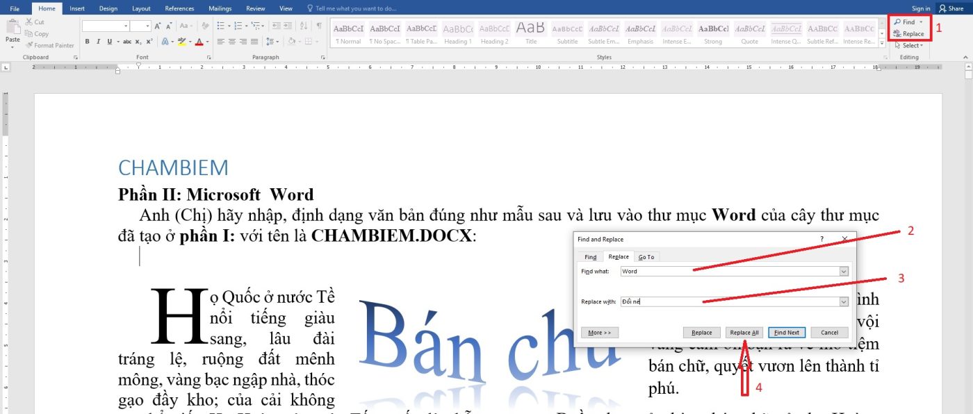 Mẹo sử dụng lệnh Find & Replace trong Word
