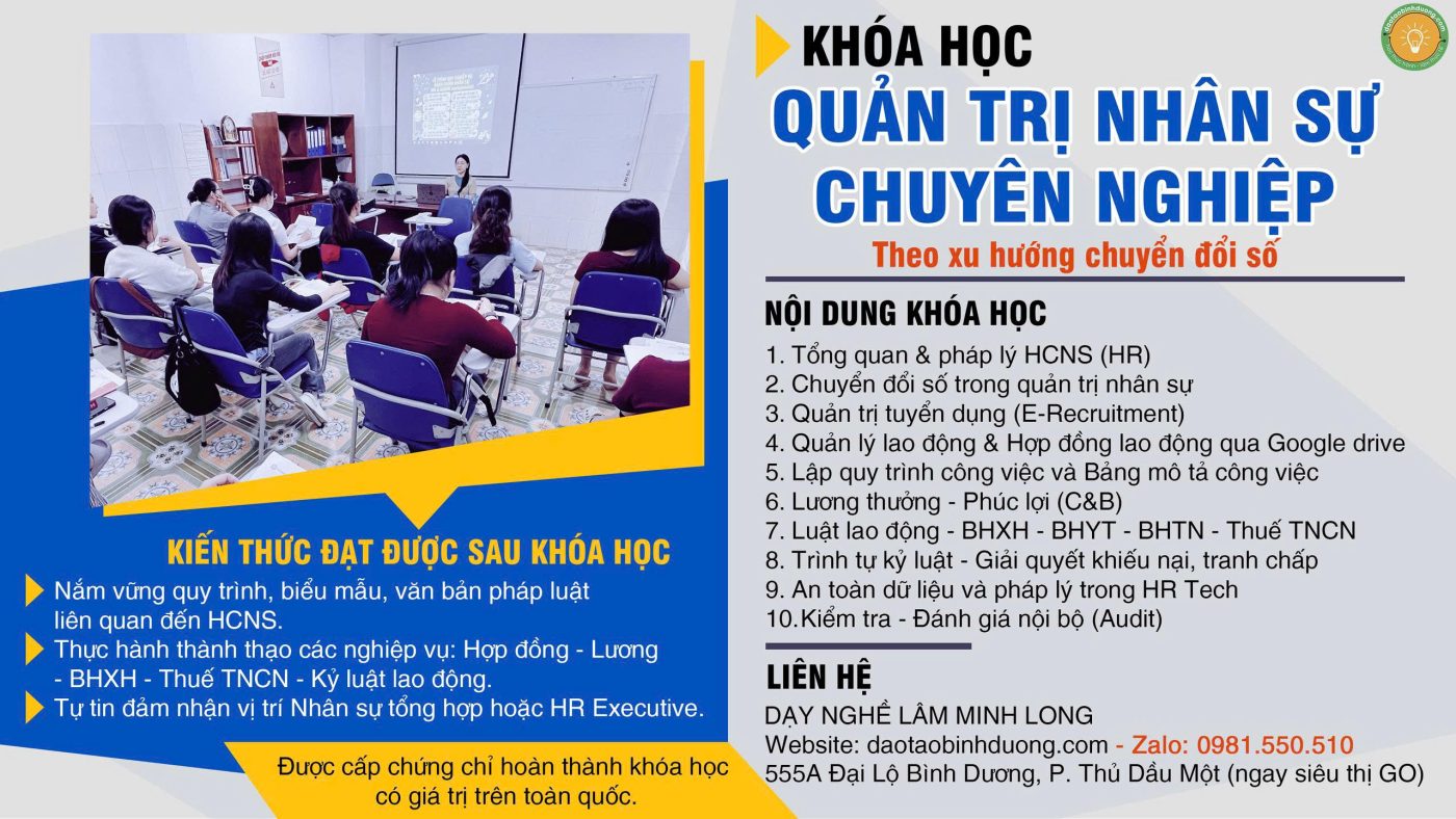 khóa học quản lý nhân sự tại Lâm Minh Long